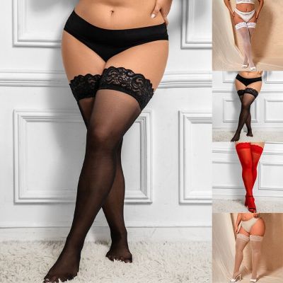 Over The Knee Socks Lace Stockings Club Daily Socks Solid Color Stockings